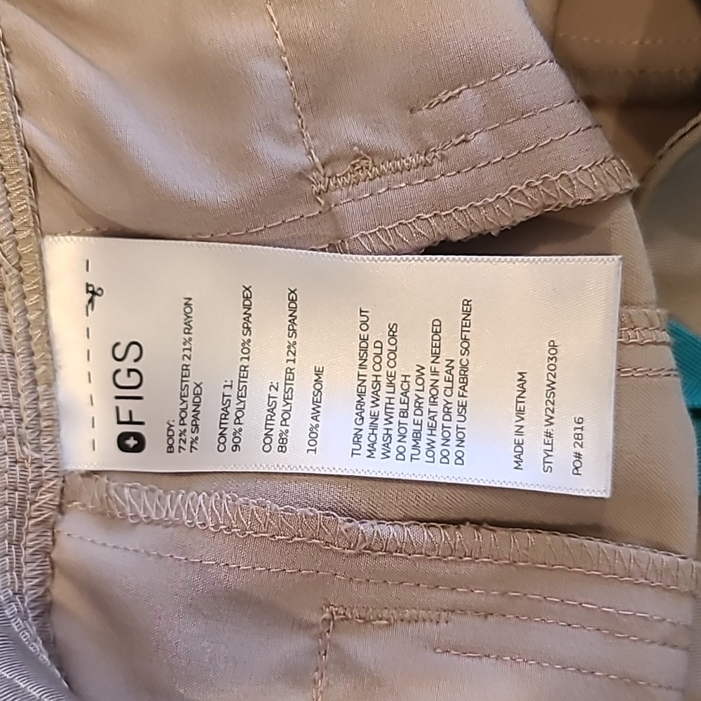 Figs High Waisted Ukwala Tapered Scrub Pants Women's PETITE Large - Picture 5 of 6
